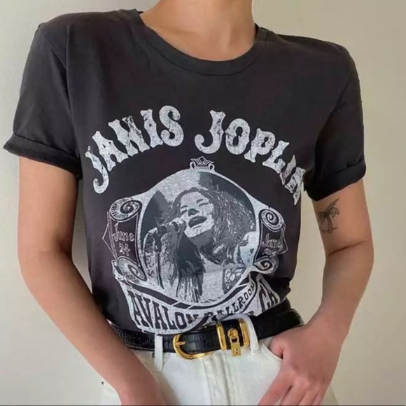 Tops - Janis Joplin Avalon Casual Graphic Tee
